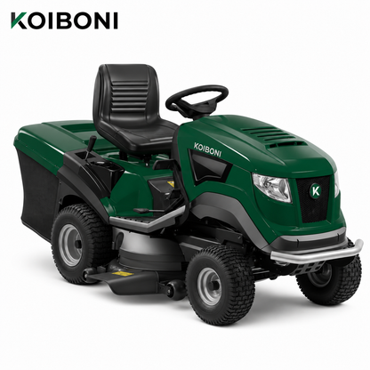 KOIBONI ProCut 2200H 620cc ride-on lawn mower with large cutting deck and ergonomic seat, ideal for lawn maintenance.