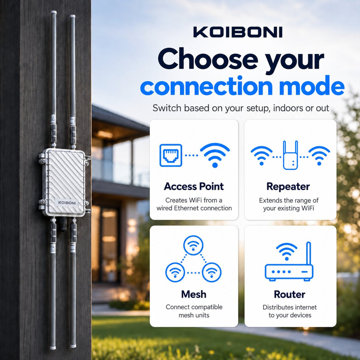 KOIBONI Outdoor WiFi connection modes