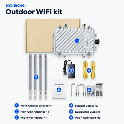 KOIBONI Outdoor WiFi kit contents
