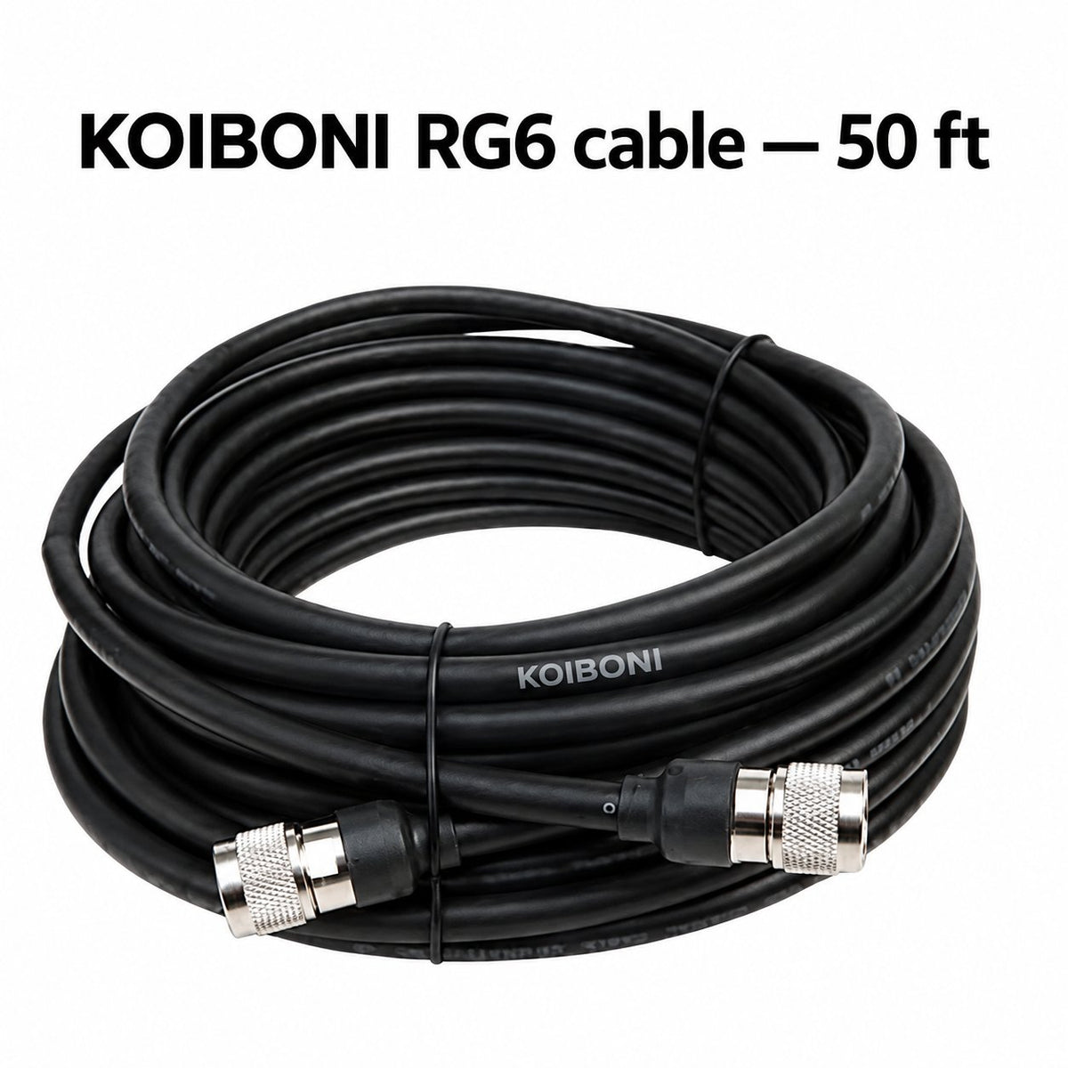 KOIBONI RG6 coaxial cable with N-type connectors — 50 feet