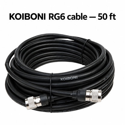 KOIBONI RG6 coaxial cable with N-type connectors — 50 feet