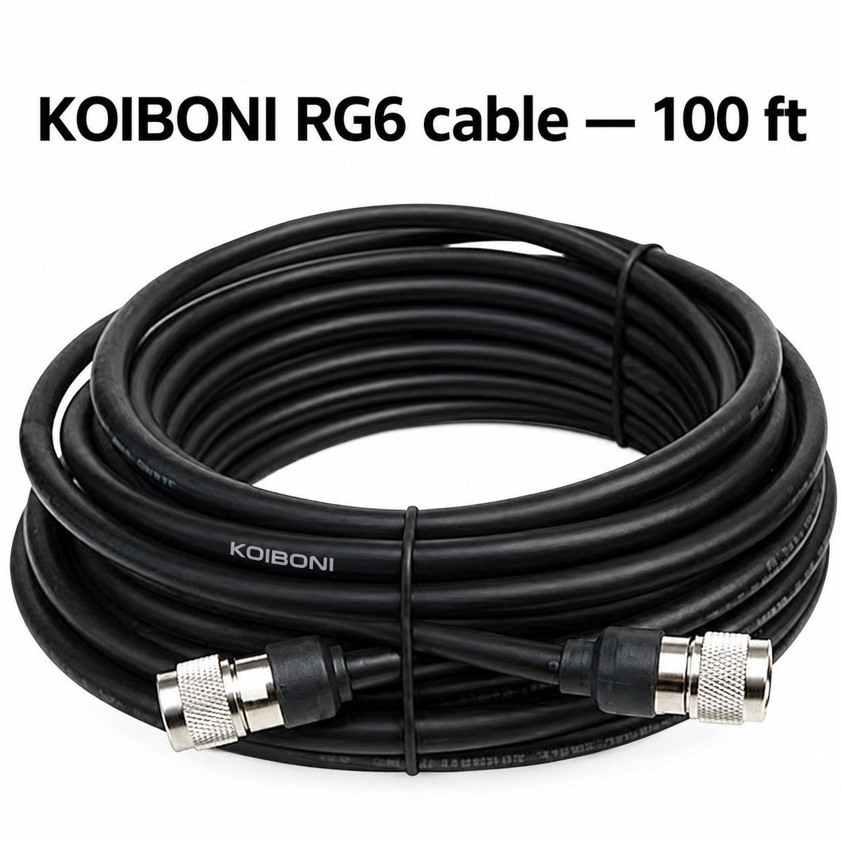 KOIBONI RG6 coaxial cable with N-type connectors — 100 feet