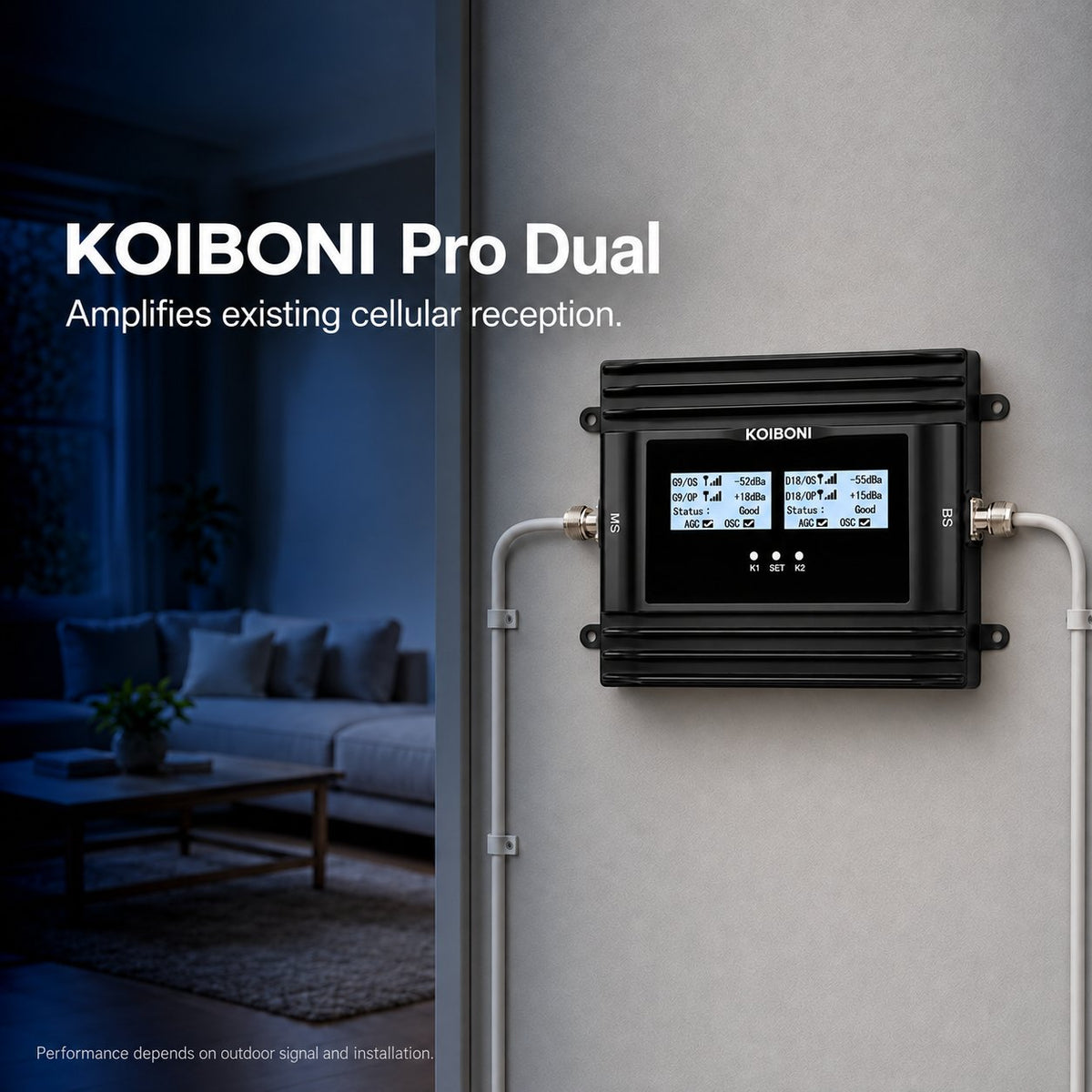 KOIBONI Pro Dual wall-mounted booster detail